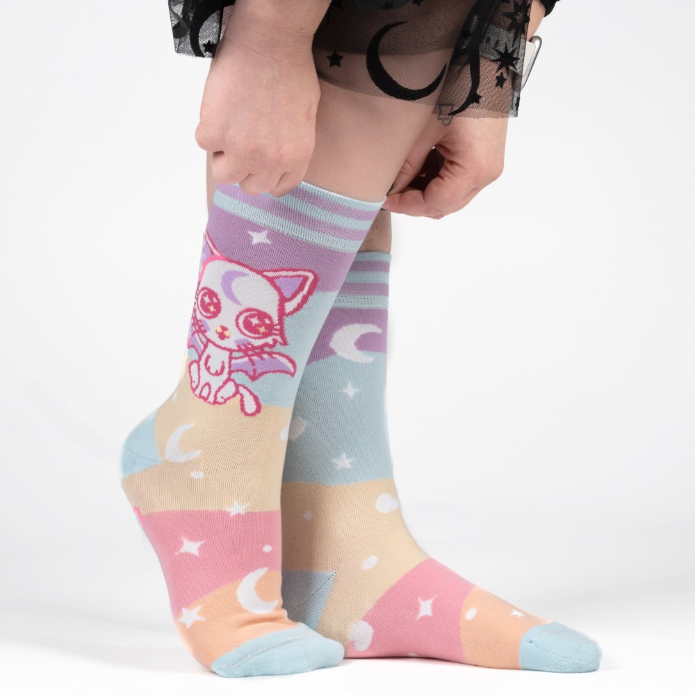 Footclothes - Mystic Kitty Crew Socks - Multicolours